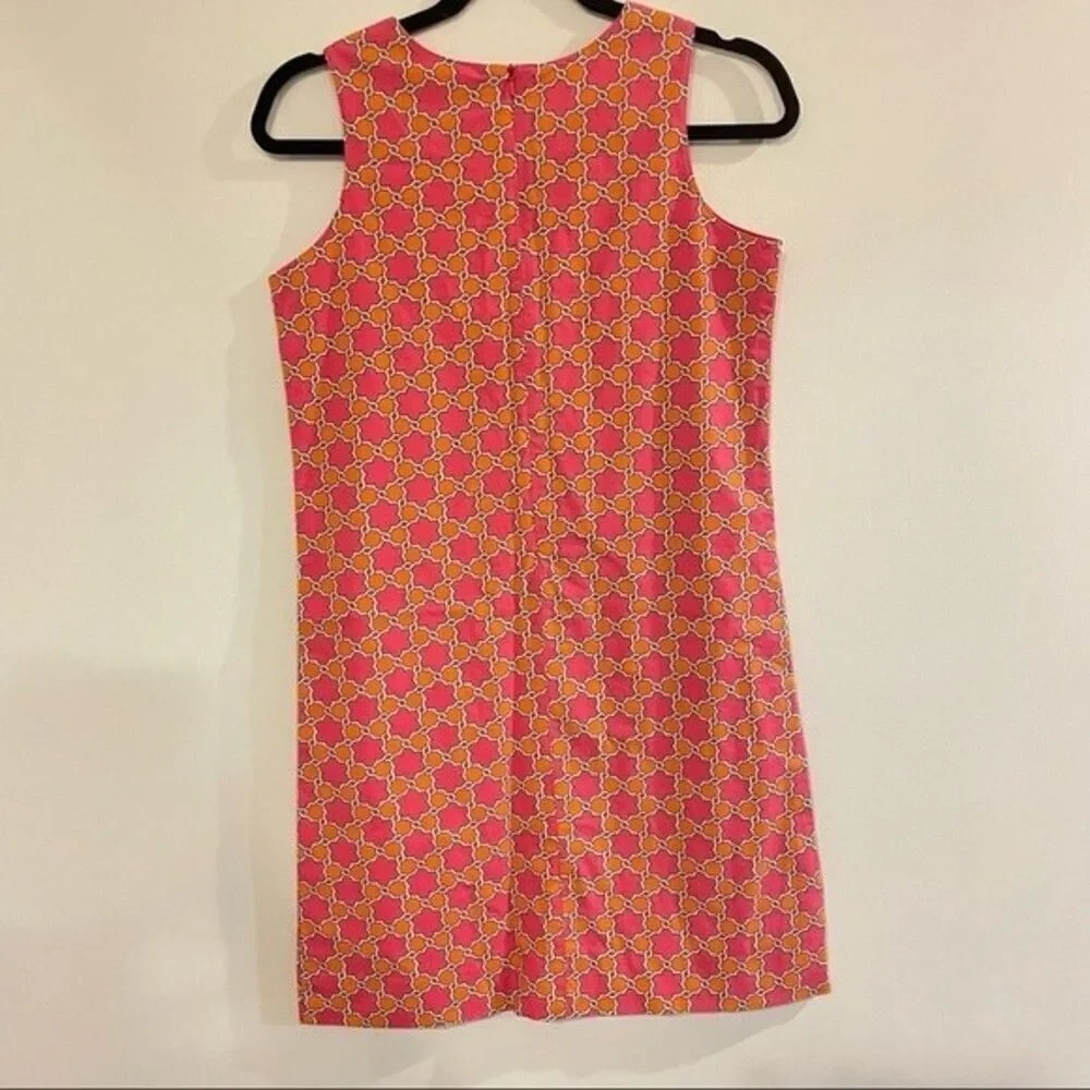 LANDS END | hot pink/orange A-line dress  size girls 14